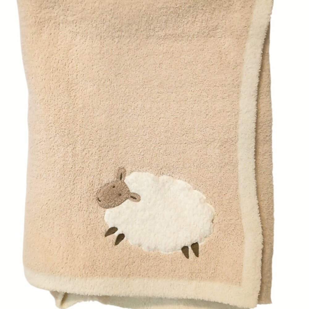 2023 The Farmhouse Rachel Ashwell Sheep Lamb Tan Lovey Security Blanket 46"X36"